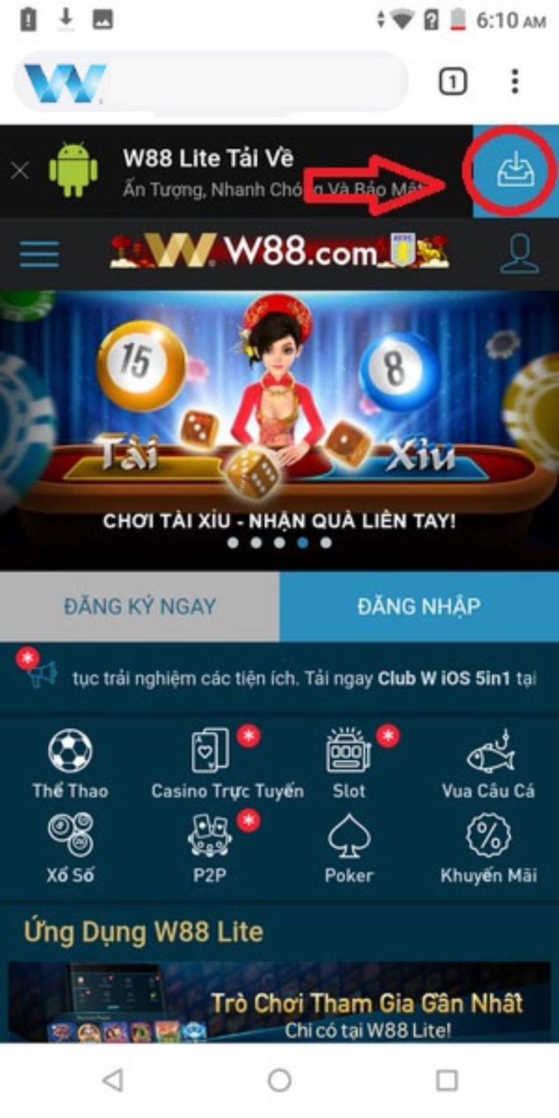 Bước 1: Vào trang chủ tải file APK xuống