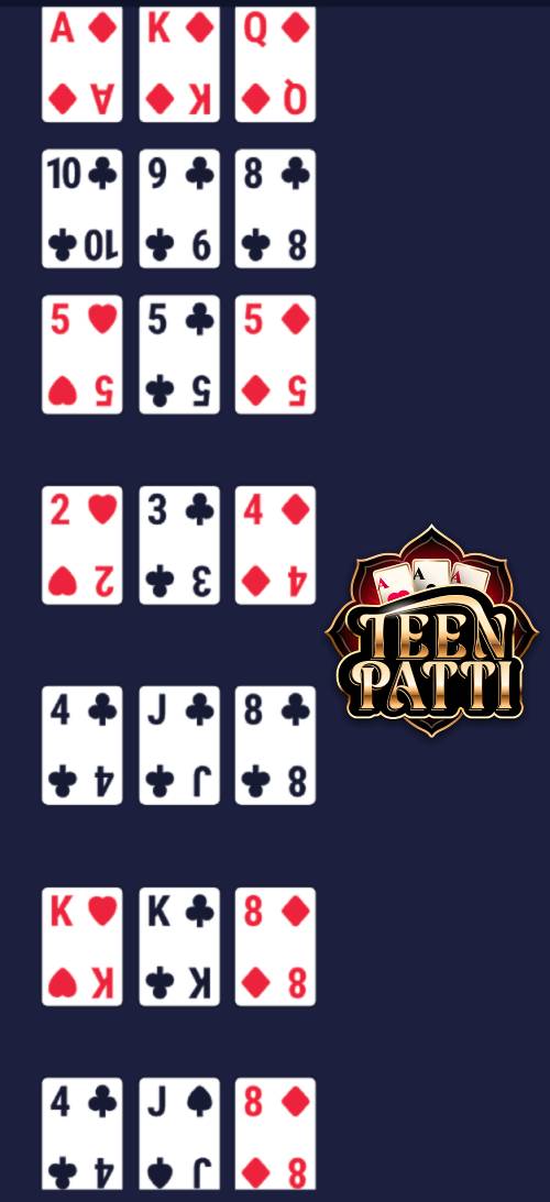 Xếp Hạng Bài Trong Teen Patti 3 Lá